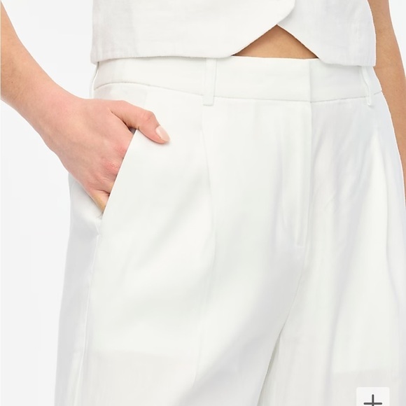 J crew Linen-blend wide-leg pleated trouser pant - Picture 3 of 5